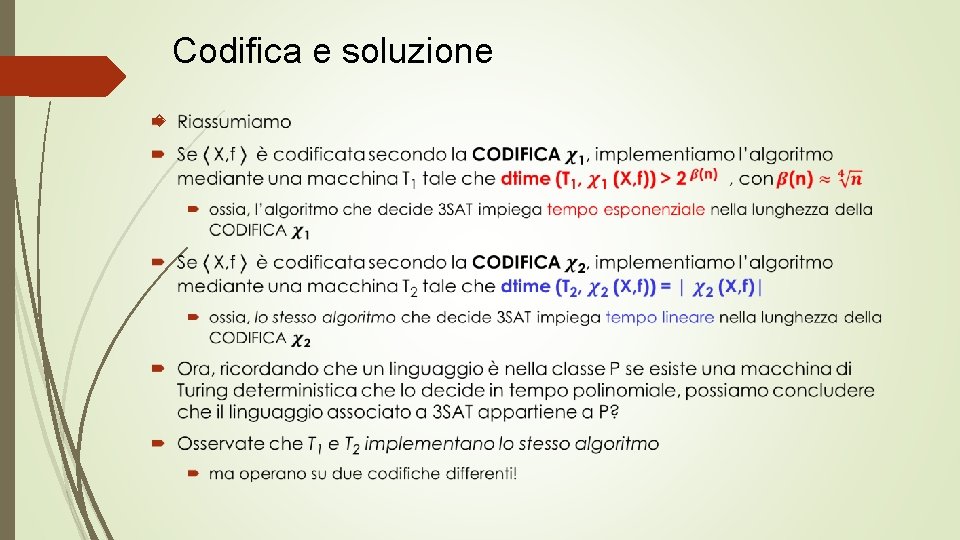 Codifica e soluzione 