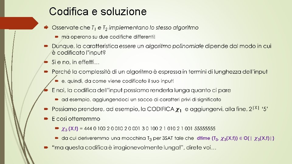 Codifica e soluzione 