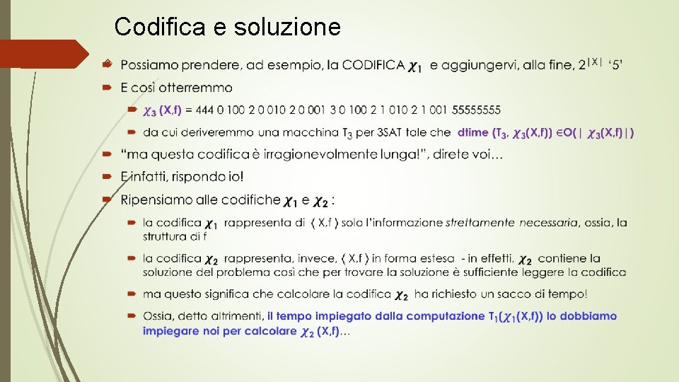 Codifica e soluzione 