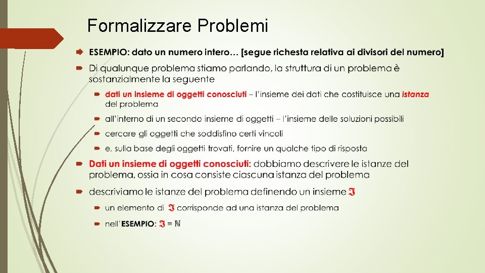 Formalizzare Problemi 