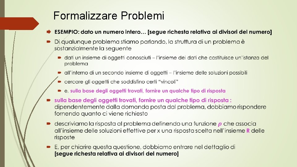 Formalizzare Problemi 
