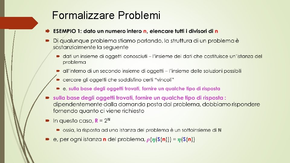 Formalizzare Problemi 