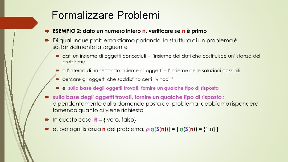 Formalizzare Problemi 