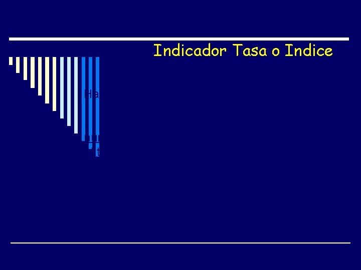 Indicador Tasa o Indice Habitualmente corresponde a una razón número de veces que ocurre Indicador Tasa o Indice Habitualmente corresponde a una razón número de veces que ocurre