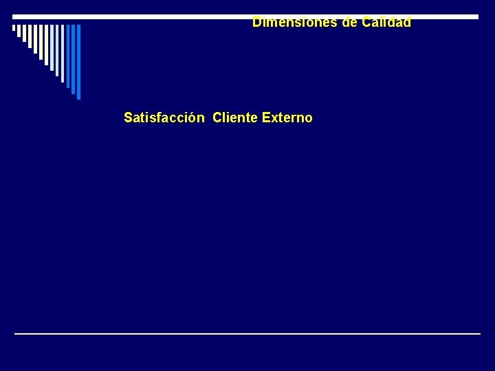 Dimensiones de Calidad Satisfacción Cliente Externo Grado con que la atención brindada, satisface las Dimensiones de Calidad Satisfacción Cliente Externo Grado con que la atención brindada, satisface las