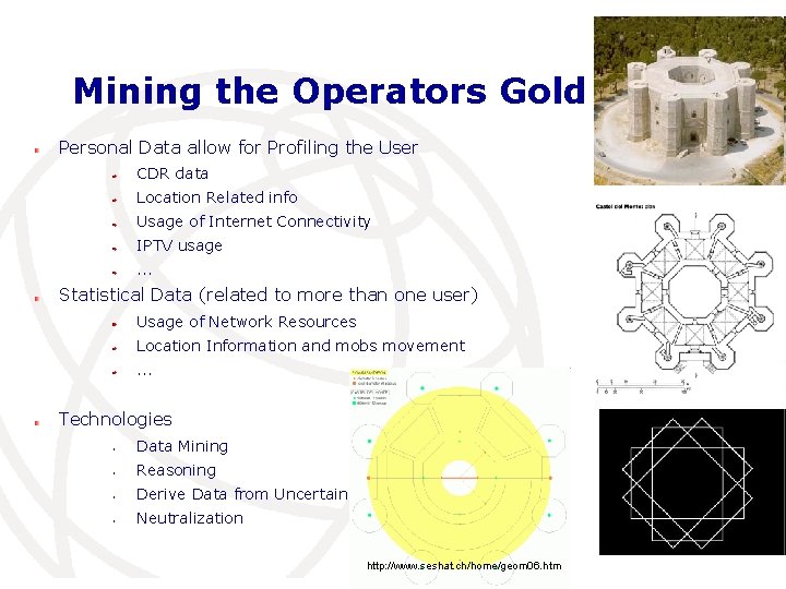 Mining the Operators Gold Mines Personal Data allow for Profiling the User CDR data