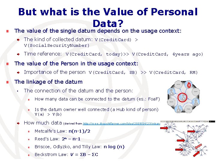 But what is the Value of Personal Data? The value of the single datum