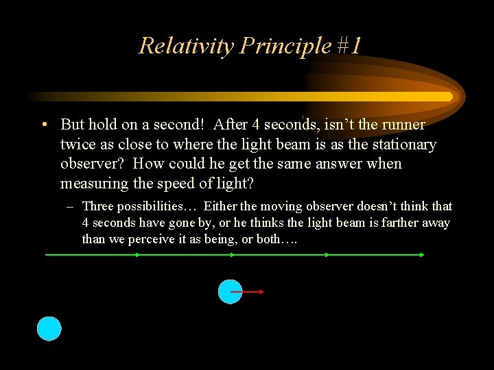 Relativity Principle #1 • But hold on a second! After 4 seconds, isn’t the