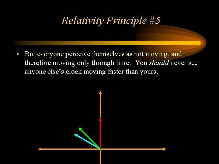 Relativity Principle #5 • But everyone perceive themselves as not moving, and therefore moving