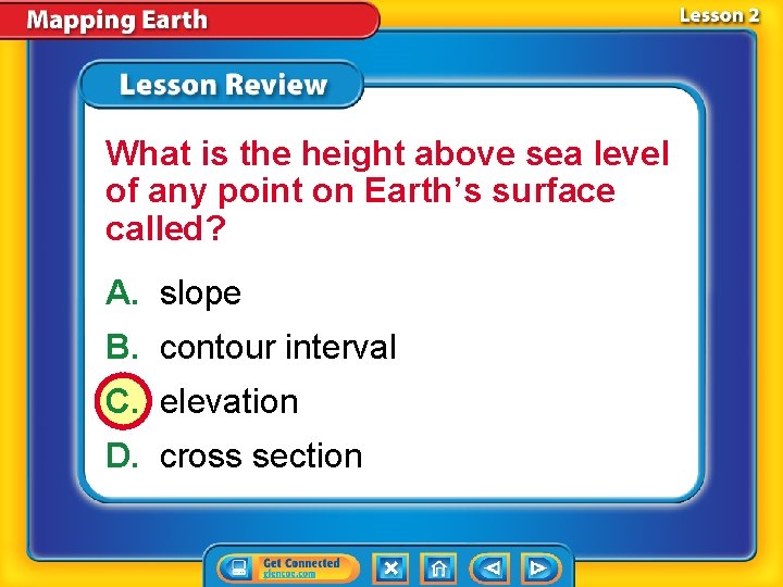 What is the height above sea level of any point on Earth’s surface called?
