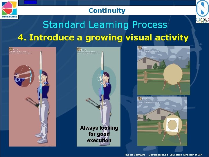 Continuity Standard Learning Process 4. Introduce a growing visual activity Always looking for good