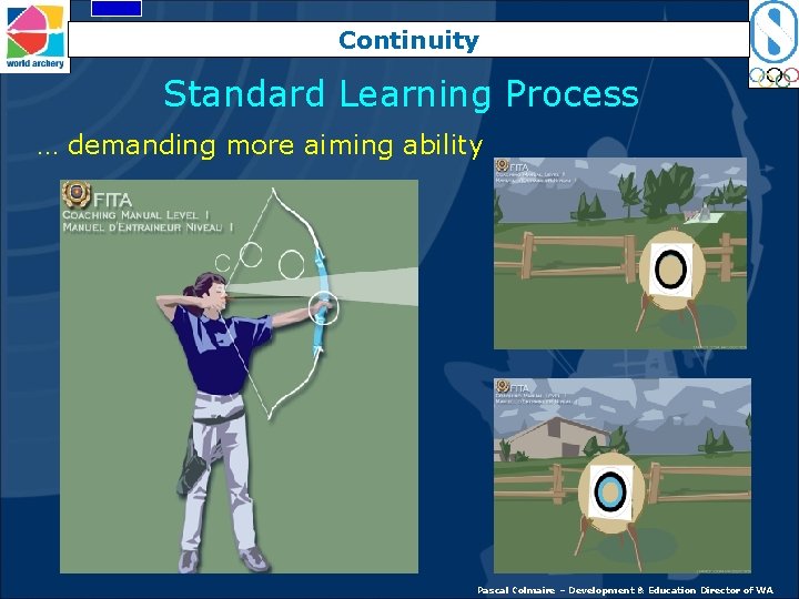 Continuity Standard Learning Process … demanding more aiming ability Pascal Colmaire – Development &