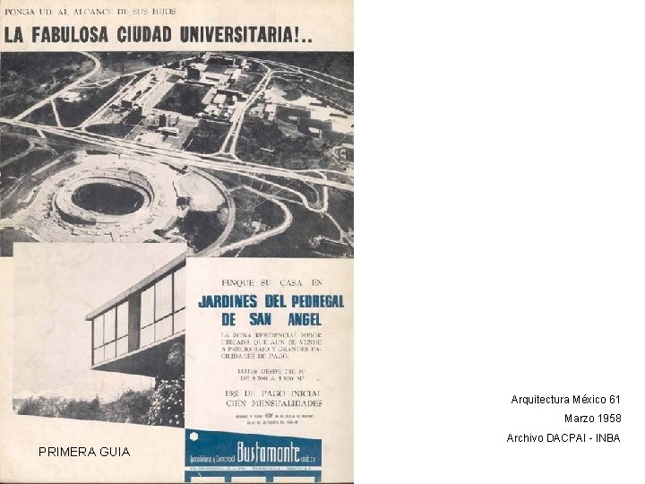 Arquitectura México 61 Marzo 1958 Archivo DACPAI - INBA PRIMERA GUIA 