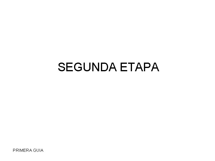 SEGUNDA ETAPA PRIMERA GUIA 