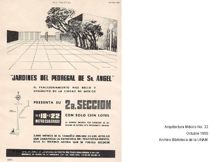 Arquitectura México No. 32 Octubre 1950 Archivo Biblioteca de la UNAM PRIMERA GUIA 