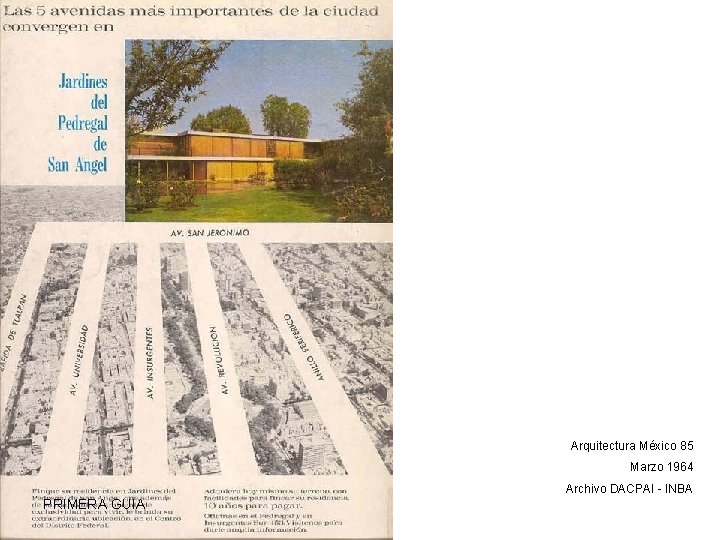 Arquitectura México 85 Marzo 1964 Archivo DACPAI - INBA PRIMERA GUIA 