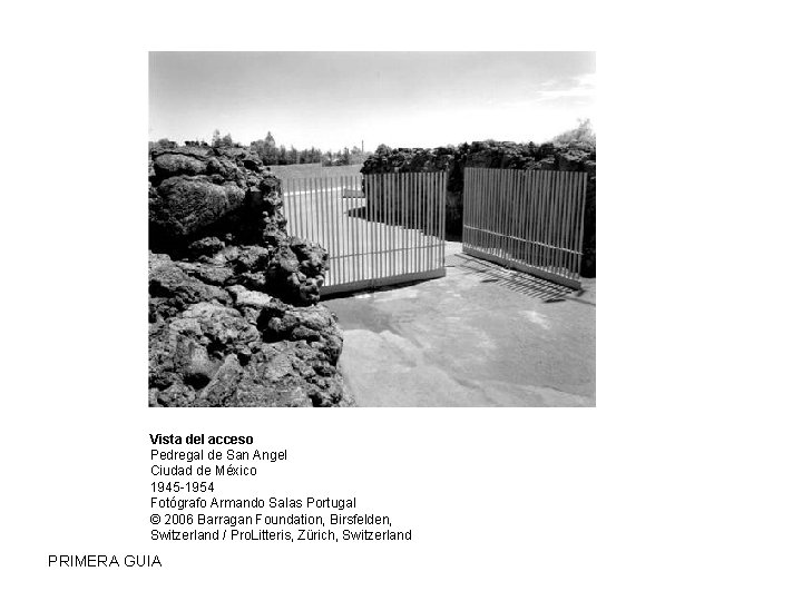 Vista del acceso Pedregal de San Angel Ciudad de México 1945 -1954 Fotógrafo Armando