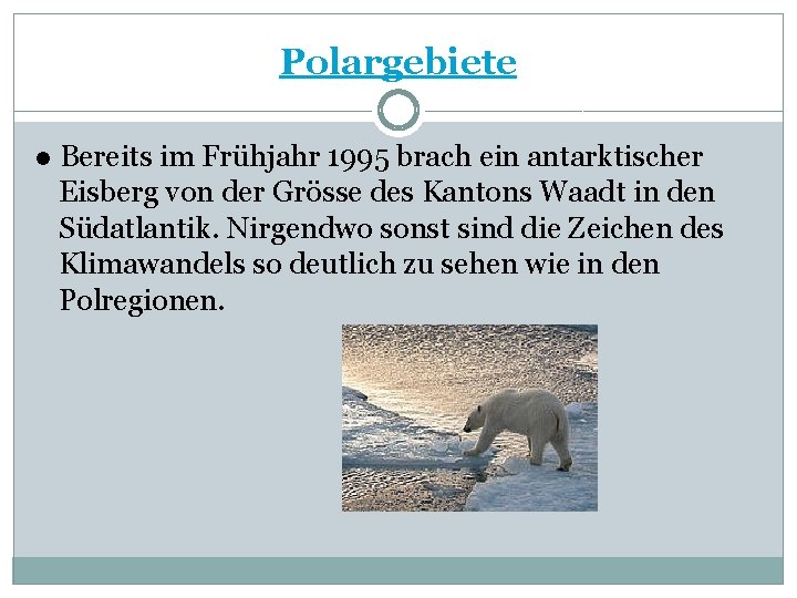 Polargebiete ● Bereits im Frühjahr 1995 brach ein antarktischer Eisberg von der Grösse des