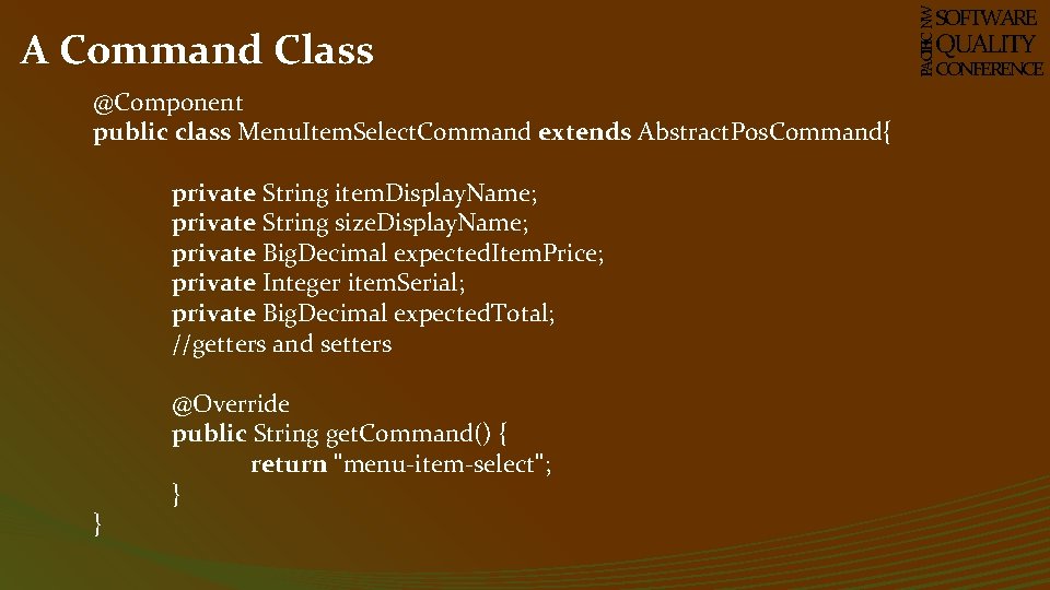 @Component public class Menu. Item. Select. Command extends Abstract. Pos. Command{ private String item.
