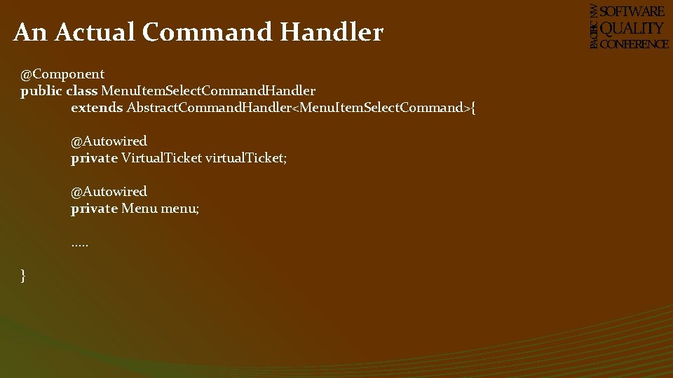 @Component public class Menu. Item. Select. Command. Handler extends Abstract. Command. Handler<Menu. Item. Select.