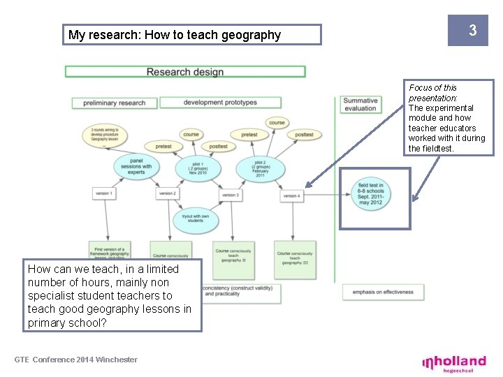My research: How to teach geography 3 Focus of this presentation: The experimental module My research: How to teach geography 3 Focus of this presentation: The experimental module
