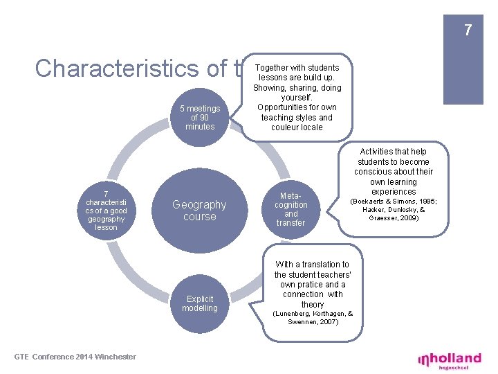 7 Characteristics of the course 5 meetings of 90 minutes 7 characteristi cs of 7 Characteristics of the course 5 meetings of 90 minutes 7 characteristi cs of