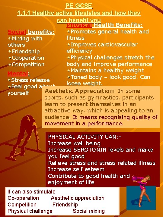 PE GCSE 1 1 1 Healthy active lifestyles