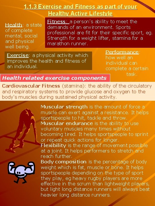PE GCSE 1 1 1 Healthy active lifestyles