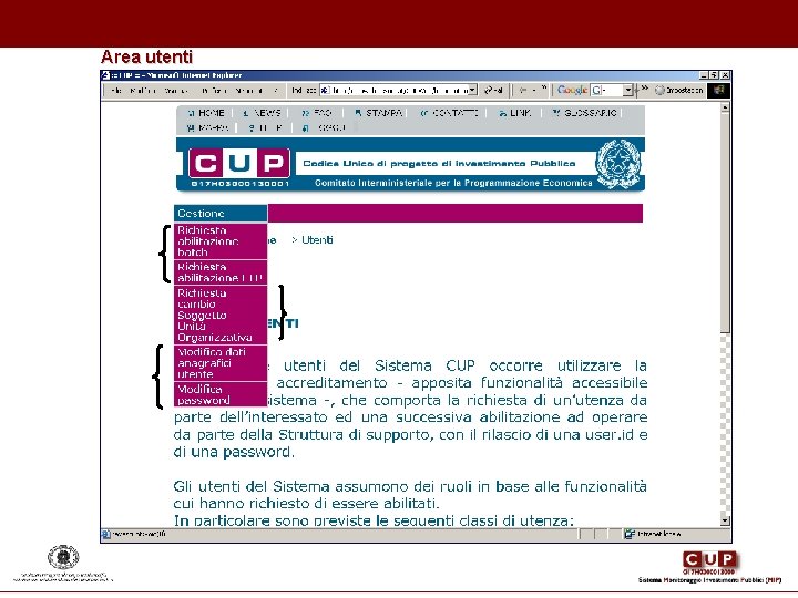 Area utenti Area utenti