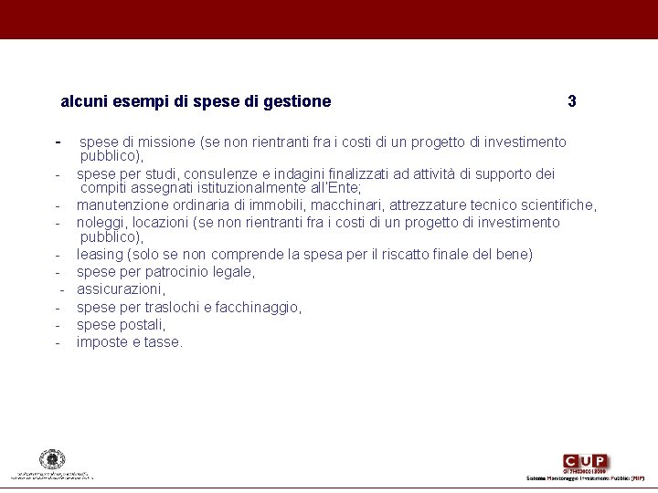 alcuni esempi di spese di gestione 3 - spese di missione (se non alcuni esempi di spese di gestione 3 - spese di missione (se non