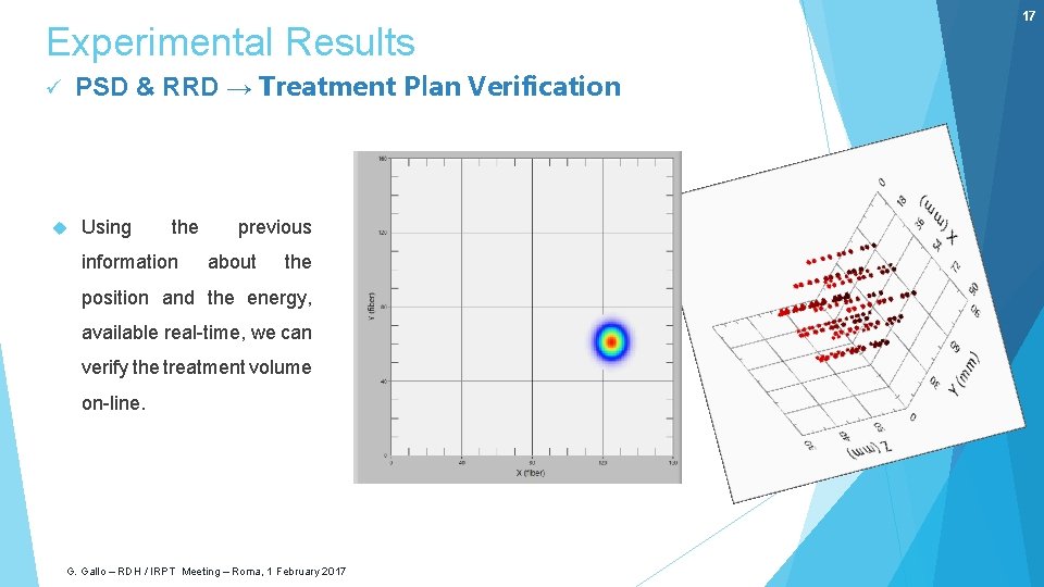 Experimental Results PSD & RRD → Treatment Plan Verification ü Using the information previous