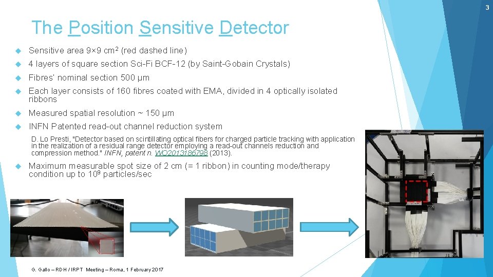 3 The Position Sensitive Detector Sensitive area 9× 9 cm 2 (red dashed line)