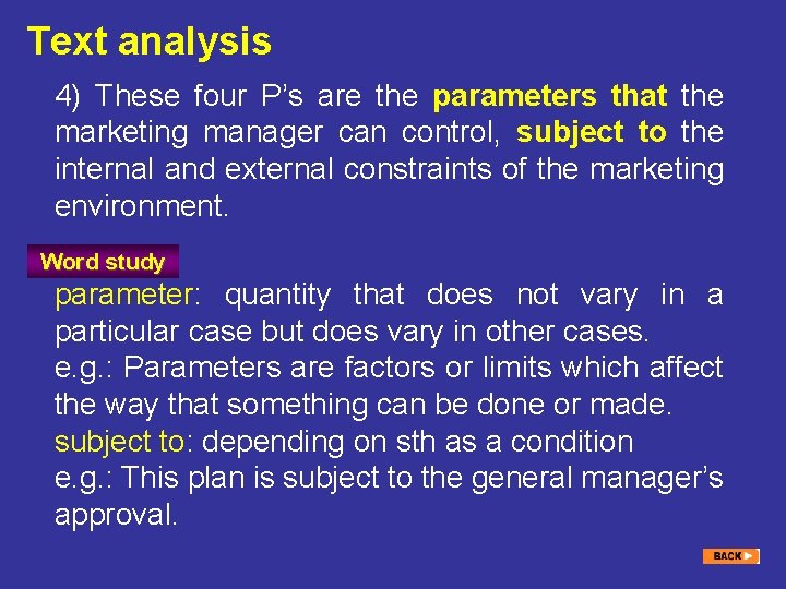 Text analysis 4) These four P’s are the parameters that the marketing manager can