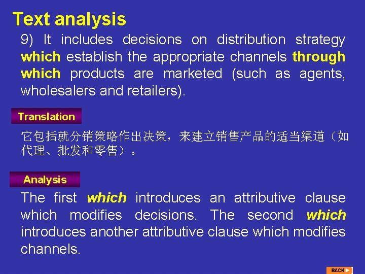 Text analysis 9) It includes decisions on distribution strategy which establish the appropriate channels