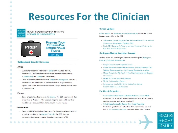 Resources For the Clinician 