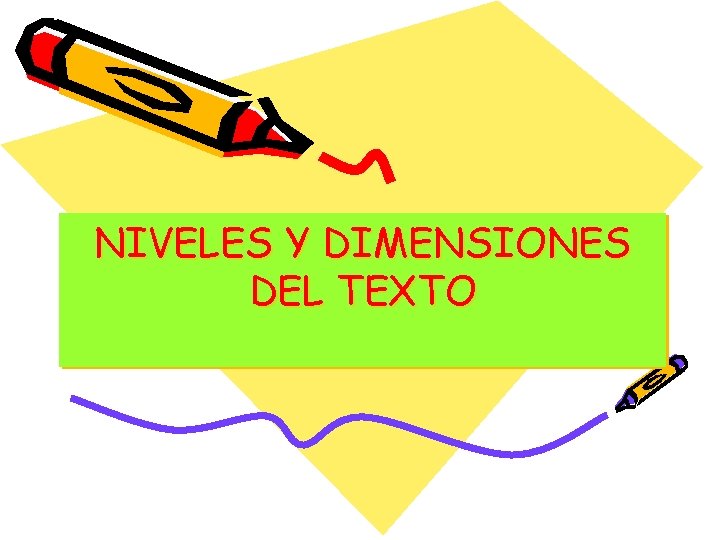 NIVELES Y DIMENSIONES DEL TEXTO 