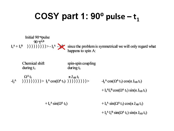 COSY part 1: 90⁰ pulse – t 1 