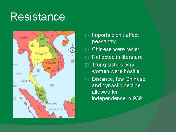 Resistance � � � Imports didn’t affect peasantry Chinese were racist Reflected in literature