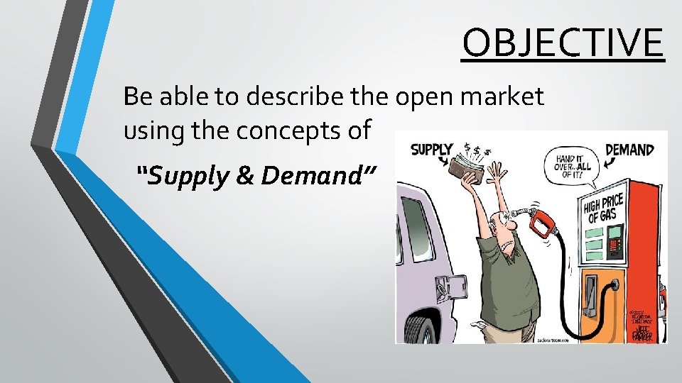 OBJECTIVE Be able to describe the open market using the concepts of “Supply &