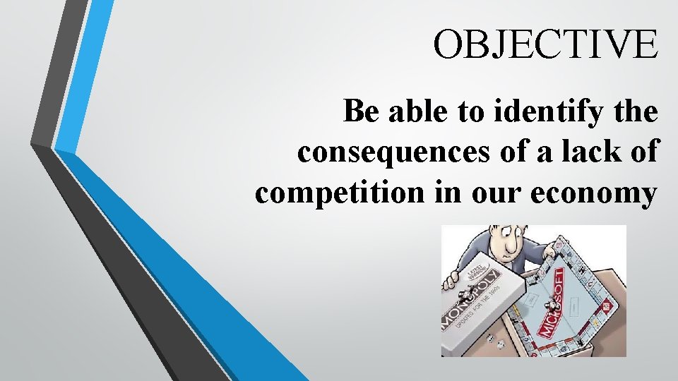 OBJECTIVE Be able to identify the consequences of a lack of competition in our