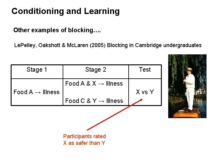 Conditioning and Learning Other examples of blocking…. Le. Pelley, Oakshott & Mc. Laren (2005)