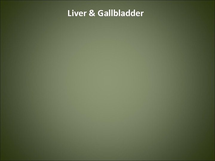 Liver & Gallbladder 