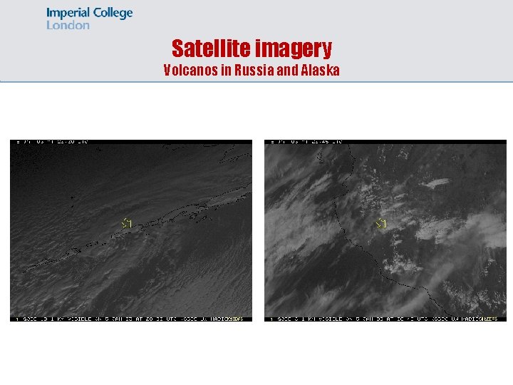 Satellite imagery Volcanos in Russia and Alaska 
