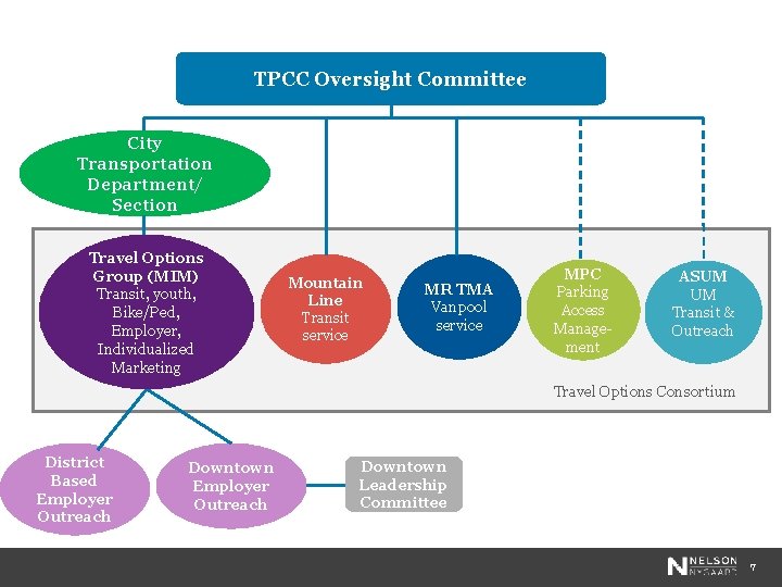 TPCC Oversight Committee City Transportation Department/ Section Travel Options Group (MIM) Transit, youth, Bike/Ped,