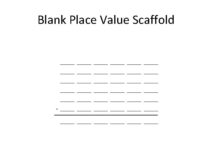 Blank Place Value Scaffold + 