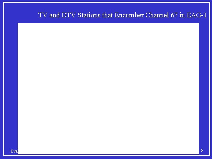TV and DTV Stations that Encumber Channel 67 in EAG-1 Evan Kwerel 6 