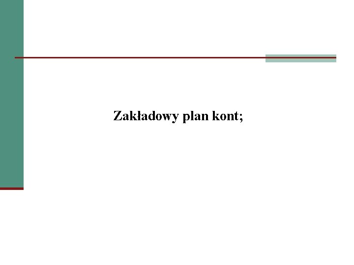 Zakładowy plan kont; 