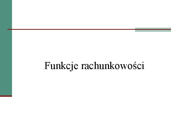 Funkcje rachunkowości 