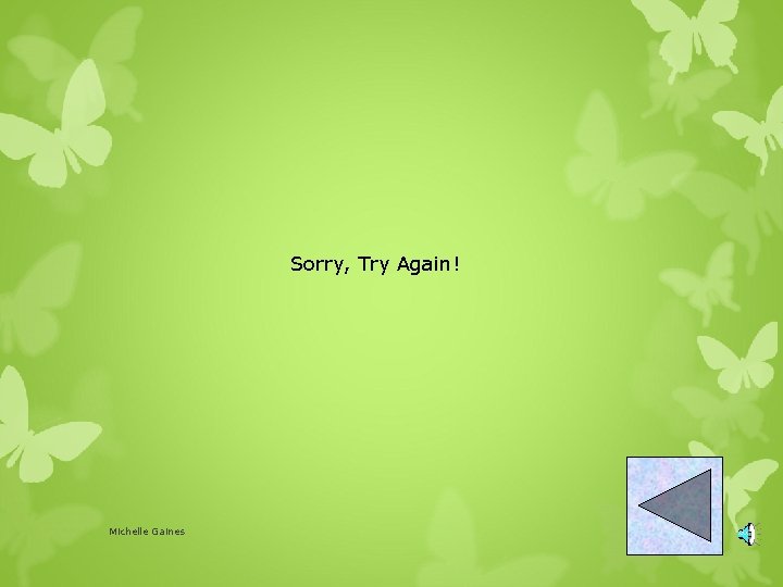 Sorry, Try Again! Michelle Gaines 