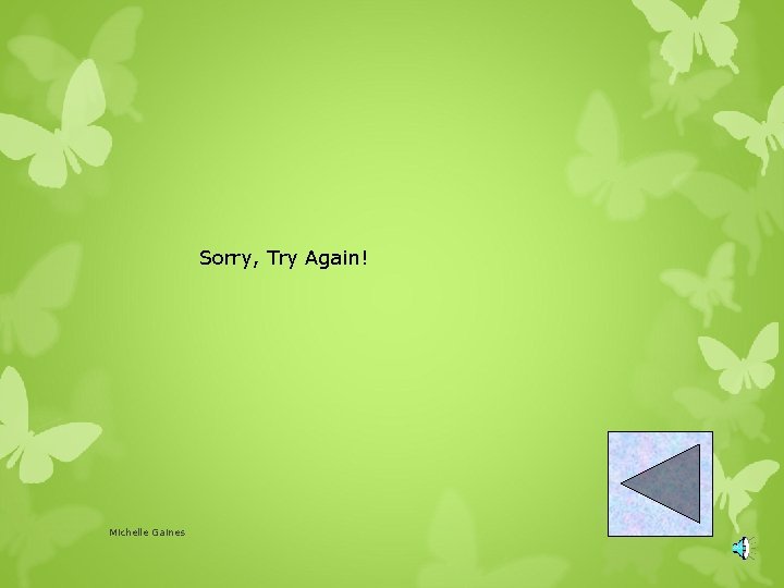 Sorry, Try Again! Michelle Gaines 